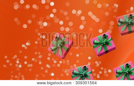 Abstract Celebration Theme,color Bogeh On  Color  Background