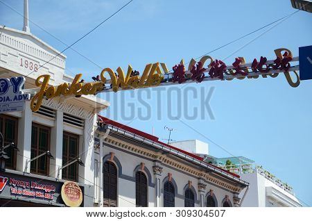 Melaka, Malaysia - 25 Jun, 2019: Street View Of Jonker Street In Melaka Malaysia. Melaka Has A Histo