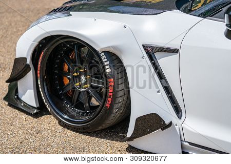Bedford, Bedfordshire, Uk June 2 2019. Fragment Of Nissan Gtr