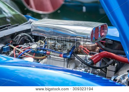 Bedford, Bedfordshire, Uk. June 2 2019. Fragment Of A Chevrolet Corvette, Colloquially Known As The 