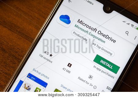 Ivanovsk, Russia - June 26, 2019: Microsoft Onedrive App On The Display Of Smartphone Or Tablet.