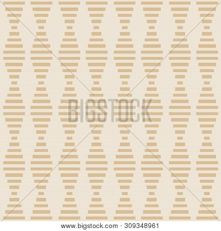 Geometric Seamless Pattern. Two Colors Beige And White. Vector Illustration