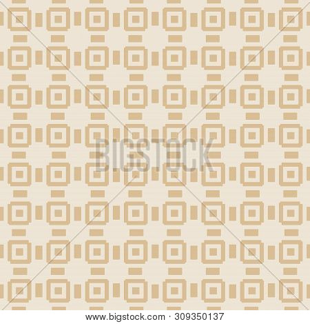 Geometric Seamless Pattern. Two Colors Beige And White. Vector Illustration