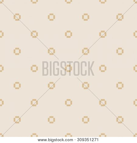 Geometric Seamless Pattern. Two Colors Beige And White. Vector Illustration