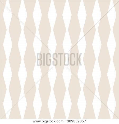 Geometric Seamless Pattern. Two Colors Beige And White. Vector Illustration
