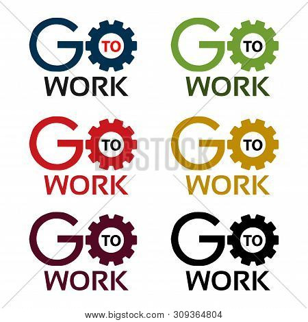 Go To Work Stock Icons. Colorful Set Icon. Label. Vector