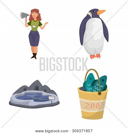Vector Illustration Of Zoo And Park Symbol. Collection Of Zoo And Animal Stock Vector Illustration.