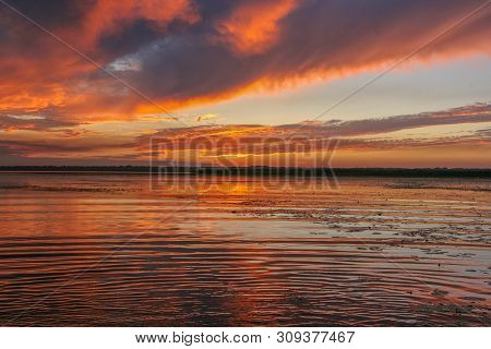 Sunset In The Dnieper River