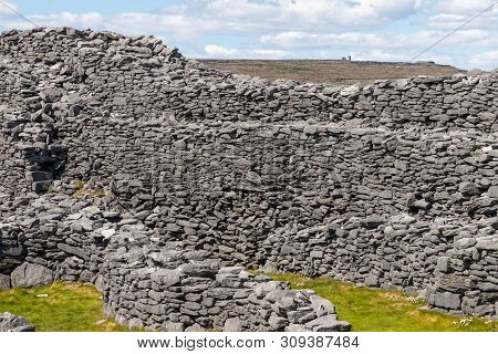 Rock Wall In The Back Fort In Inishmore