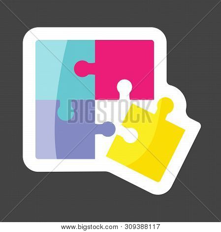 Pazzle Color Colored Sticker Icon. Multicolored Pazzle Vector Icon. Layers Grouped For Easy Editing 
