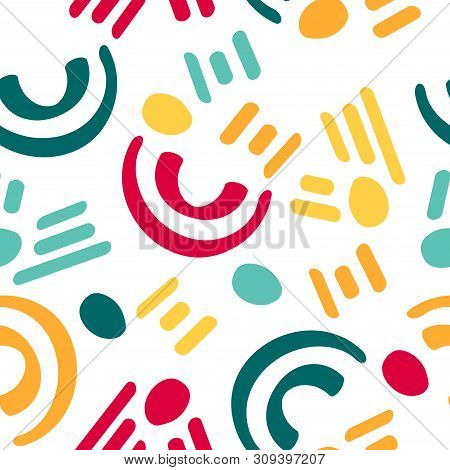 Abstract Seamless Pattern With Graphyc Elements, Modern Abstract Shapes.  Geometric Wallpaper For Bu