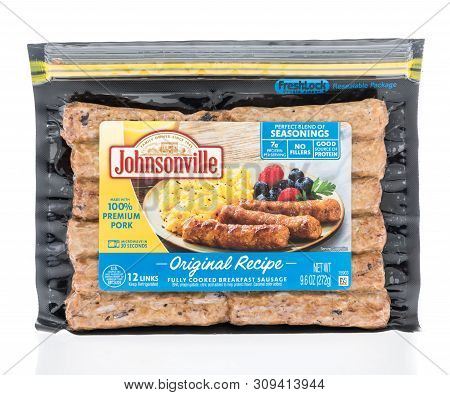 Winneconne, Wi - 16 June 2019 : A Package Of Johnsonville Original Recipe Fully Cooked Breakfast Sau
