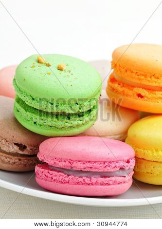 colorful french macarons