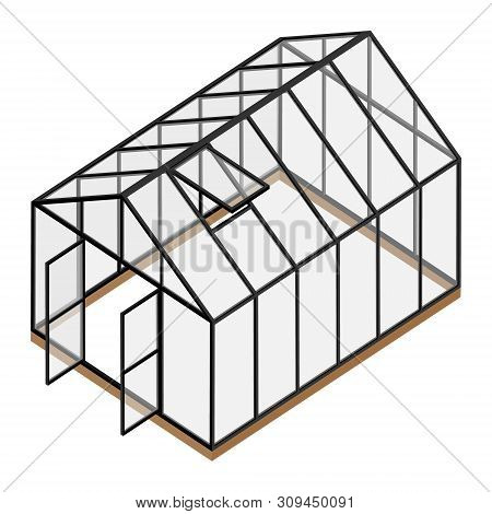 Empty Greenhouse With Opened Door And Window
