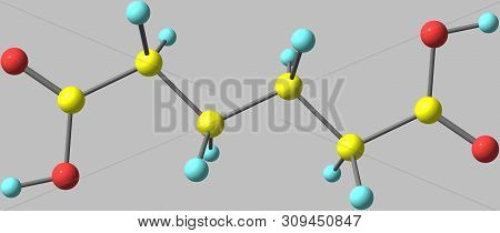 Adipic Acid Or Hexanedioic Acid Is The Organic Compound. 3d Illustration