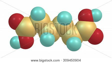 Adipic Acid Molecular Structure Isolated On White