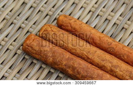 Frikandel, A Traditional Dutch Snack, A Sort Of Minced Meat Hot Dog