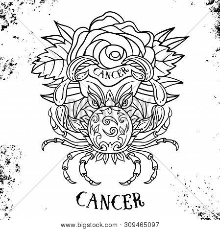 Beautiful Line Art Filigree Symbol. Black Sign On Vintage Background.elegant Jewelry Tattoo.engraved