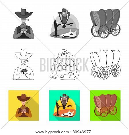 Isolated Object Of Texas And History Symbol. Set Of Texas And Culture Vector Icon For Stock.