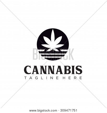Silhouette Of Pot / Cannabis Leaves For Cbd / Thc Logo Design