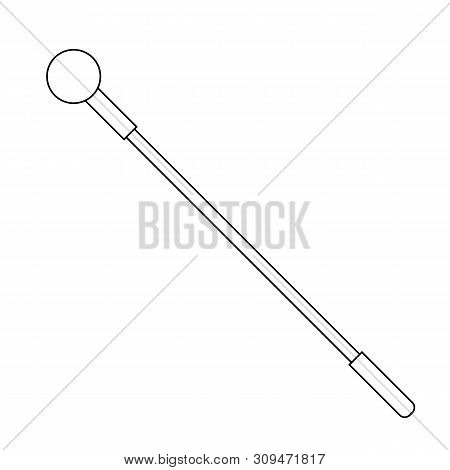Line Style Icon Of Magic Staff Isolated On White Background. Magic Wand, Scepter, Stick, Rod. Illust