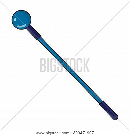 Blue Magic Staff Icon Isolated On White Background. Magic Wand, Scepter, Stick, Rod. Illustration Fo