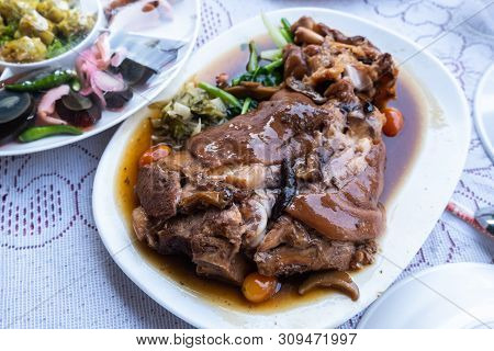 Stewed Pork Leg, Thai - Chinese Traditional Delicious Food Menu
