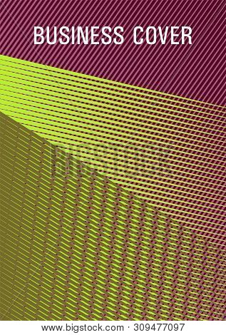 Linear Geometry Poster Background Vector Template. Future Dynamic Cover Geometry. Futuristic Journal