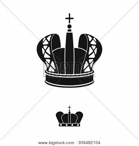 Vector Illustration Of King And Majestic Sign. Set Of King And Gold Vector Icon For Stock.