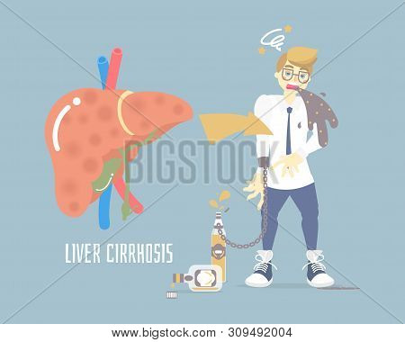 Alcoholism Drunk Man Vomiting, Having Dizziness, Holding Bottle Of Alcohol, Health Care Disease, Alc