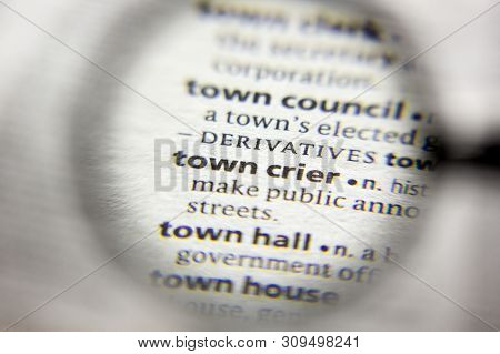 The Word Or Phrase Town Crier In A Dictionary
