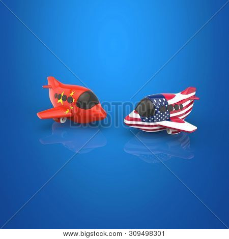 Plane and transport concept - 3D Illustration