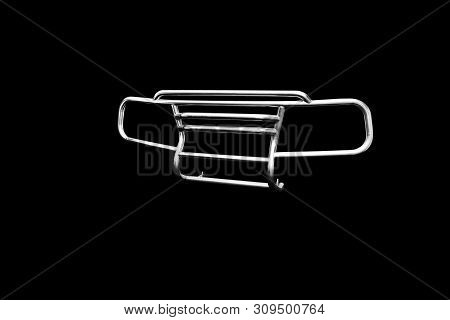Robust Front Protection Bar On Black Background