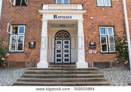 Plon, Germany - June 24, 2019: Front Of The Historic Town Hall In Plon, Germany