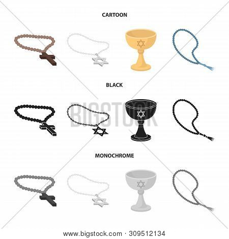 Vector Design Of Muslim And Items Symbol. Collection Of Muslim And Candle Stock Vector Illustration.