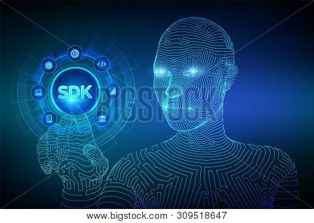 Sdk. Software Development Kit Programming Language Technology Concept On Virtual Screen. Technology 