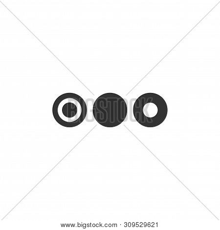 Three Dots Or Marks Of Omission. Black Flat Icon Of Message Or Quote Bubble. Isolated On White.