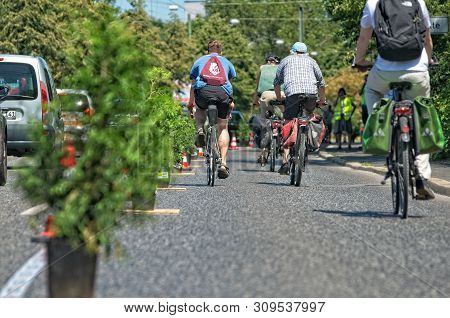 First Protected Bike Lane In Bielefeld On June 29th 2019. This Was An Event Of The Radentscheid Biel