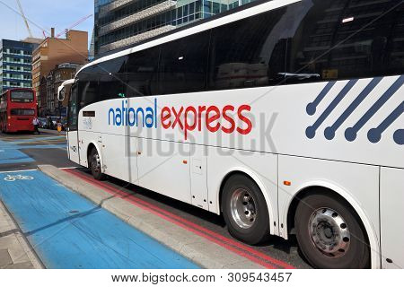 London, Uk - July 6, 2016: National Express Long Distance Bus In London, Uk. National Express Operat
