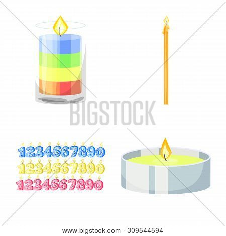 Vector Design Of Light And Wax Sign. Collection Of Light And Ceremony Vector Icon For Stock.