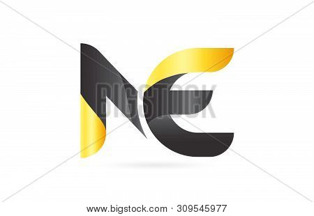 Joined Or Connected Ne N E Yellow Black Alphabet Letter Logo Combination Suitable As An Icon Design 