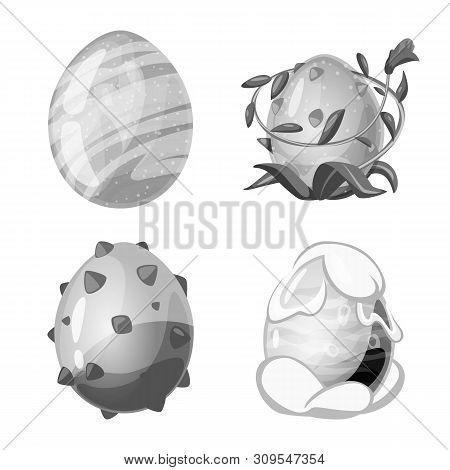 Vector Illustration Of Monster And Fantasy Sign. Collection Of Monster And Big Vector Icon For Stock