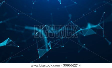 Abstract Blue Digital Background. Big Data Visualization. Science Background. Big Data Complex With