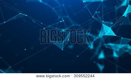 Abstract Blue Digital Background. Big Data Visualization. Science Background. Big Data Complex With