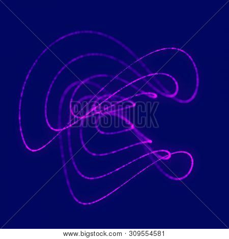 Abstract Blue 3D Sphere. Sphere With Twist Lines. Glowing Lines Twisting Logo Design. Outer Space Ob