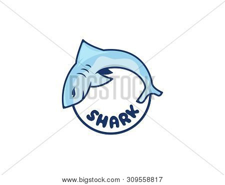 Fish Shark Logo Design - White Background Illustartion Design