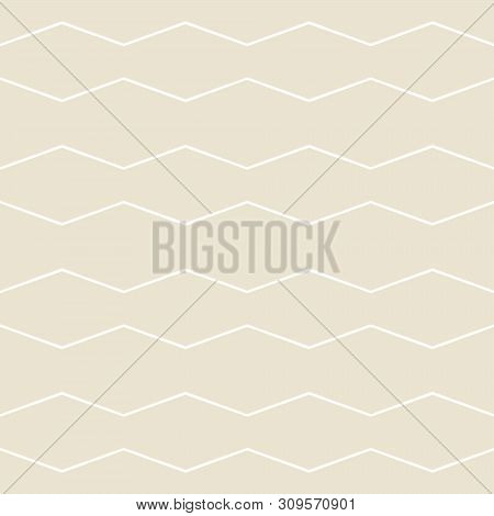 Geometric Seamless Pattern. Two Colors Beige And White. Vector Illustration