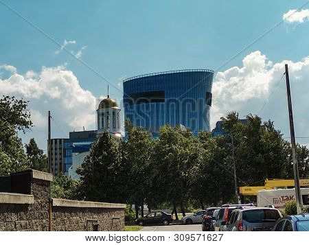 St. Petersburg, Russia - June, 2019: View Of The Business Center Plaza St. Petersburg On Malookhtins