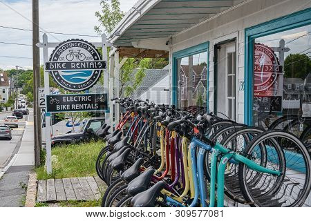 Provincetown, Massachusetts - June 11, 2019: Provincetown Bike Rentals Rents A Variety Of Bikes For 