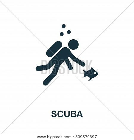 Scuba Vector Icon Symbol. Creative Sign From Icons Collection. Filled Flat Scuba Icon For Computer A